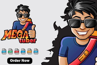 make a mascot cartoon logo for youtube, twitch, gaming