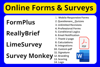 create online forms and surveys formplus, limesurvey, reallybrief, surveymonkey