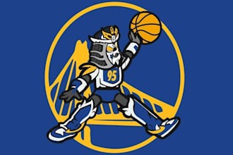 do cartoon and sports mascot logo