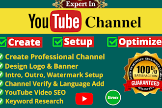 create youtube channel properly with logo, art, intro, outro