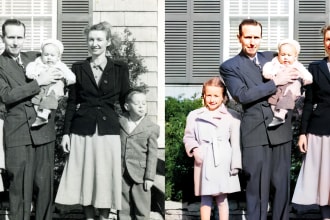 restore, color, repair, fix, and retouch your old photograph