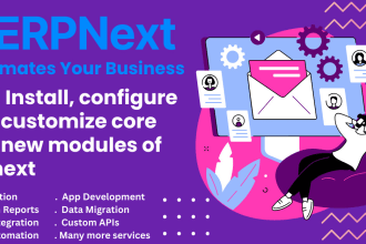 install and customize core and new modules of erpnext