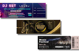 design magnificent tickets or raffle ticket