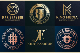 do seamless textiles pattern and initials, monogram logo
