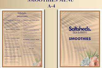 design restaurant menu, food flyer or poster design