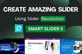 create slider revolution, smart slider and banner design