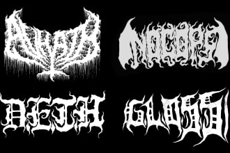 draw custom hand drawn metal and hardcore band logo