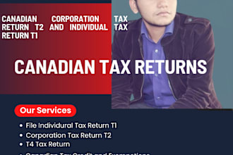 prepare canadian corporation tax return t2 and individual tax return t1