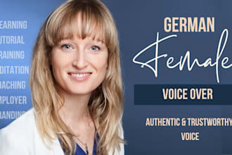 record elearning and corporate video a female german voice over