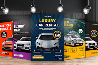 design car wash flyer and car rental detailing flyer