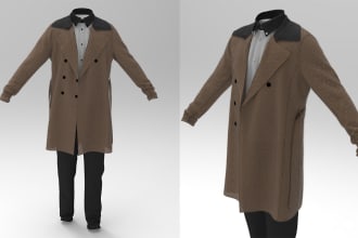 create 3d clothes and garments for unity games or fashion design video