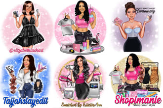 draw crafter, hairdresser, lash artist, masseur, cosmetologist logo