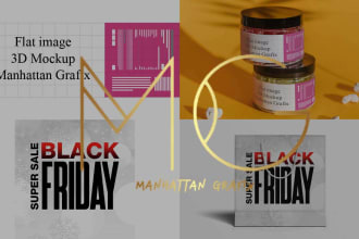 convert any 2d flat image to 3d mockup design to mock up