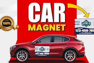 design a creative car and truck magnet sign within 12 hours