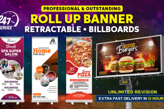 design outstanding roll up banner, retractable banner, pull up or roller banner