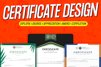 design all kinds of certificates