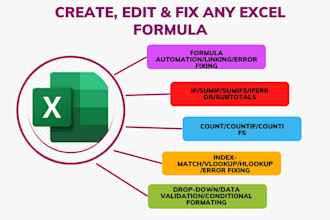 create and fix any excel formula
