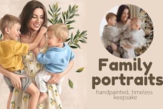 hand paint whimsical portraits from your photos