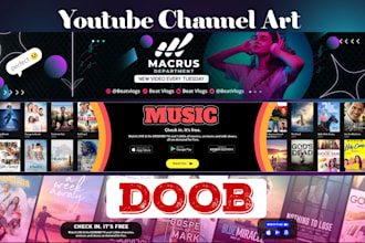 create an eye catching youtube banner or channel art design