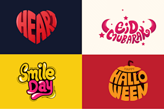 draw custom lettering and modern typography logo design