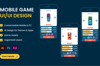 design 2d flat UI icons, items, skills for your games
