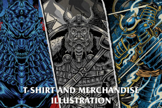 draw detailed dark illustration for tshirt and merchandise
