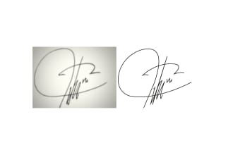 redraw your signature to vector with high quality