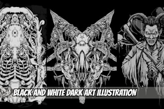 do black and white brutal death metal artwork