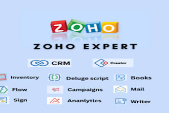 do work related to zoho one, zoho CRM, creator books