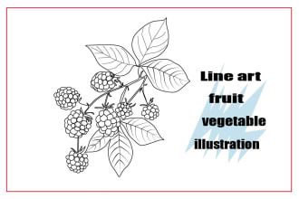 draw a unique fruit and vegetable illustration for you