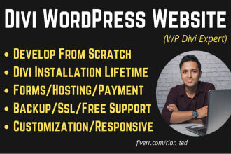 build, create expert divi wordpress website with divi theme