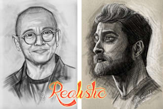 draw a realistic digital pencil portrait