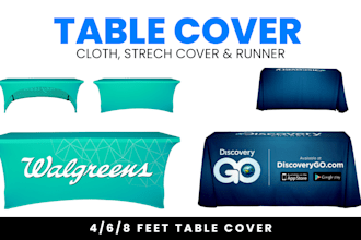 design a professional table runner, table cover, or table stretch cover