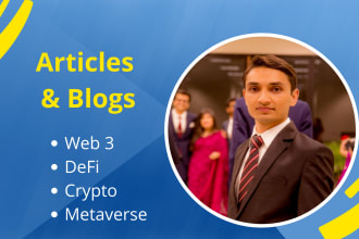 write SEO articles on web 3, crypto, blockchain, nft, and metaverse