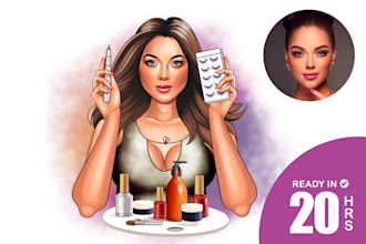 draw cartoon logo portrait for your business in 20hrs