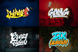 create custom digital graffiti text or street art logo