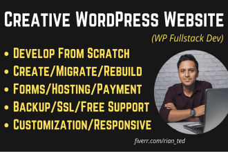 create, design, customize, rebuld redesign wordpress website