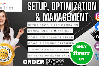 setup google ads adwords PPC campaign from scratch, manage, optimize conversion