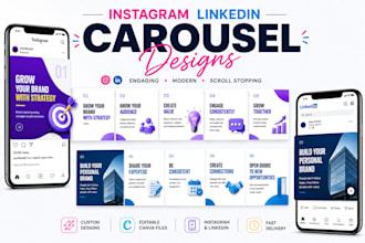 design engaging canva carousel posts for instagram and linkedin