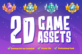 create 2d assets, props, icons for your games and projects