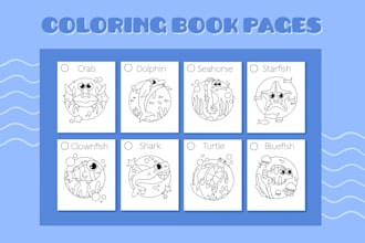 draw cute kids line art coloring book pages for KDP amazon or etsy