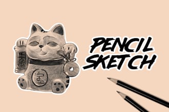 draw pencil hand drawn illustration with real texture