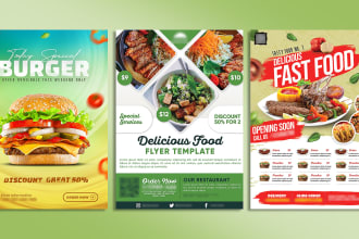 design food restaurant flyer, poster, and instagram ads