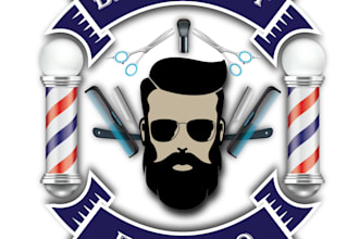 design creative barbershop logo with my creative thinking