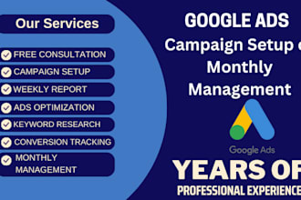 do google ads campaign setup and monthly management services