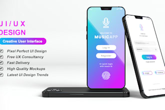 design creative mobile app UI UX design for android and ios