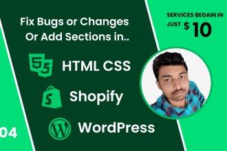fix bugs or changes in wordpress and shopify