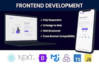 develop front end web app with react next js