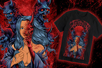 create exclusive metal illustrations for merchandise, band, and brands