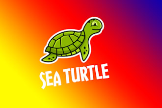 create awesome tortoise mascot  logo for you in one day